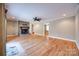 Bright living room with hardwood floors, fireplace, and ceiling fan at 4193 Walker Rd, Rock Hill, SC 29730