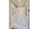 Spacious walk-in shower with grab bars and a seat at 4193 Walker Rd, Rock Hill, SC 29730