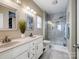 Modern bathroom with double vanity, spacious shower with glass door, and contemporary finishes at 490 Melvista Ave, Rock Hill, SC 29732
