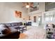 Spacious living room with fireplace and loft area at 12548 Hennigan Place Ln, Charlotte, NC 28214