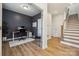Home office with wood flooring and built-in desk at 330 Simeon Dr, Charlotte, NC 28208