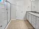 Bathroom boasts a large shower and granite countertops at 3922 Townes Blvd, Terrell, NC 28682