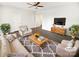 Virtually staged living room featuring a neutral color palette and modern furniture at 3922 Townes Blvd, Terrell, NC 28682