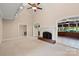 Spacious living room features a high vaulted ceiling, a fireplace, and an open concept layout at 430 43Rd Nw Ave, Hickory, NC 28601