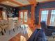 An elegant dining room with wood trim, hardwood floors and water views at 990 19Th Nw Ave, Hickory, NC 28601