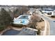 Aerial view of community pool and surrounding area at 112 Artisan Ct, Mooresville, NC 28117