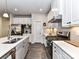 Modern kitchen with stainless steel appliances and white cabinetry at 8825 Chapel Grove Crossing Dr, Huntersville, NC 28078