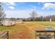 Serene backyard with open space and storage buildings at 980 Bear Poplar Rd, Cleveland, NC 27013