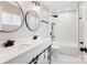 Updated bathroom with double vanity, modern fixtures and a shower/tub combo at 1105 Stanback Rd, Chester, SC 29706
