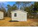 New storage shed in the backyard with a brick base at 1105 Stanback Rd, Chester, SC 29706
