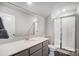 Bathroom with quartz vanity and large shower at 141 Lambeth Loop, Mooresville, NC 28115