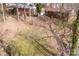 The image shows a spacious backyard and surrounding area at 1418 Nottingham Rd, Kannapolis, NC 28081