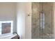 Bathroom with marble shower, glass door and vanity at 156 Singleton Rd, Mooresville, NC 28117
