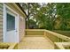 Wooden deck with railing overlooking backyard at 2500 S Ridge Ave, Kannapolis, NC 28083
