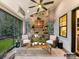 Relaxing screened porch with fireplace and comfortable seating area at 5053 Townsend Rd, Lancaster, SC 29720
