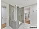 Spa-like shower with gray tile and glass enclosure at 5053 Townsend Rd, Lancaster, SC 29720