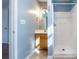 Small bathroom with shower, vanity, and neutral color scheme at 842 Wilcrest Ct, York, SC 29745