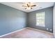 Bedroom with ceiling fan, neutral walls, and carpeted floor at 842 Wilcrest Ct, York, SC 29745