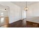 Spacious dining room with hardwood floors and chandelier at 956 Stony Point Rd, Kings Mountain, NC 28086