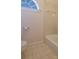 Simple bathroom with shower/tub combo and tile floor at 104 Fox Den Cir, Statesville, NC 28677