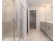 Bathroom boasts a large walk-in shower and double vanity at 1334 31St St # 6, Conover, NC 28613