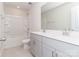 Bathroom boasts double vanity and shower/tub combo at 1334 31St St # 6, Conover, NC 28613