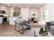 Virtually staged dining area with wood table and chairs, adjacent to kitchen at 1334 31St St # 6, Conover, NC 28613