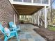 Stone patio with seating area under the house deck at 3922 Ayscough Rd, Charlotte, NC 28211