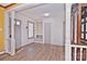 Front entry with built-in shelving and hardwood floors at 936 23Rd Ne Ave, Hickory, NC 28601