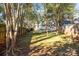 Landscaped backyard with mature trees and wooden fence at 1632 Arnold Dr, Charlotte, NC 28205