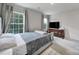 Comfortable bedroom with large windows, a soft rug, and a modern TV for ultimate relaxation at 18022 Stark Way, Charlotte, NC 28278