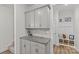 Basement with gray cabinets and granite countertop at 4132 Steel Way, Sherrills Ford, NC 28673