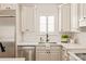 Modern kitchen with white cabinets and quartz countertops at 424 Fairhaven Ct, Waxhaw, NC 28173