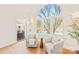 Peaceful sitting area with two armchairs and a view of the pool at 424 Fairhaven Ct, Waxhaw, NC 28173
