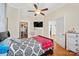Spacious bedroom with a double bed and built-in shelving at 625 N 3Rd St, Albemarle, NC 28001