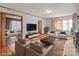 Virtually staged living room with hardwood floors at 700 Snuggs St, Albemarle, NC 28001