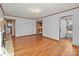 Hardwood floors and fireplace in living room at 700 Snuggs St, Albemarle, NC 28001