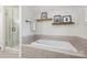 Bathroom with a large soaking tub and walk-in shower at 741 Mcalway Rd, Charlotte, NC 28211