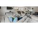 Open concept living room with comfortable seating and a view into the kitchen at 741 Mcalway Rd, Charlotte, NC 28211
