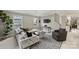 Spacious living room with large windows, a sectional sofa, and a view into the kitchen at 741 Mcalway Rd, Charlotte, NC 28211