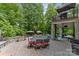 Brick patio with outdoor dining furniture near the pool and house at 1090 N Saunders Dr, Catawba, NC 28609