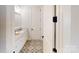 Single vanity bathroom with decorative floor tile at 2026 Thatcher Way, Fort Mill, SC 29715