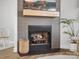 Gas fireplace with modern mantel and tile surround at 296 Elis Way, Fort Mill, SC 29708