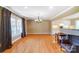 Spacious dining area with hardwood floors and chandelier at 1300 Old Farm Rd, Charlotte, NC 28226