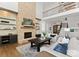 Spacious living room with fireplace and high ceilings at 132 Rollingwood Ln, Mooresville, NC 28117