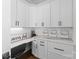 Built-in office space with white cabinets and quartz countertops at 132 Rollingwood Ln, Mooresville, NC 28117