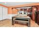 Kitchen with island and dark wood cabinets at 326 Stanley Spencer Mtn Rd, Gastonia, NC 28056