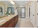 Double vanity bathroom with granite countertops and large shower at 5002 Looking Glass Trl, Denver, NC 28037