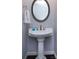 Elegant powder room with pedestal sink and ornate mirror at 6742 Constitution Ln, Charlotte, NC 28210