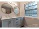 Updated bathroom with double vanity and natural light at 6800 April Ln, Charlotte, NC 28215